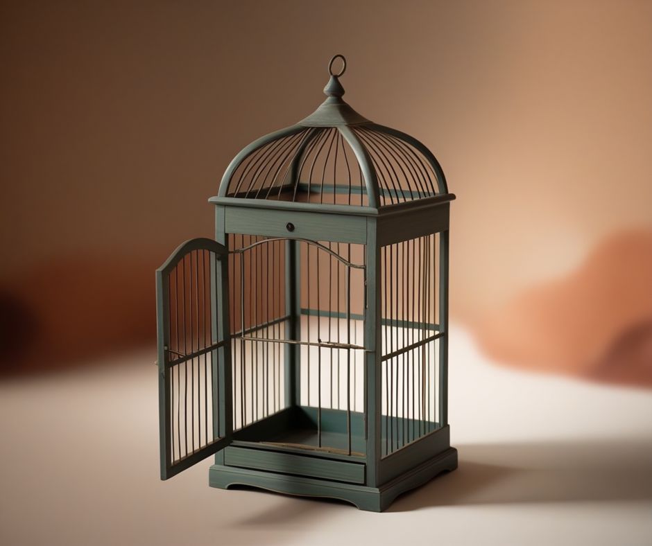 Een open vogelkooi